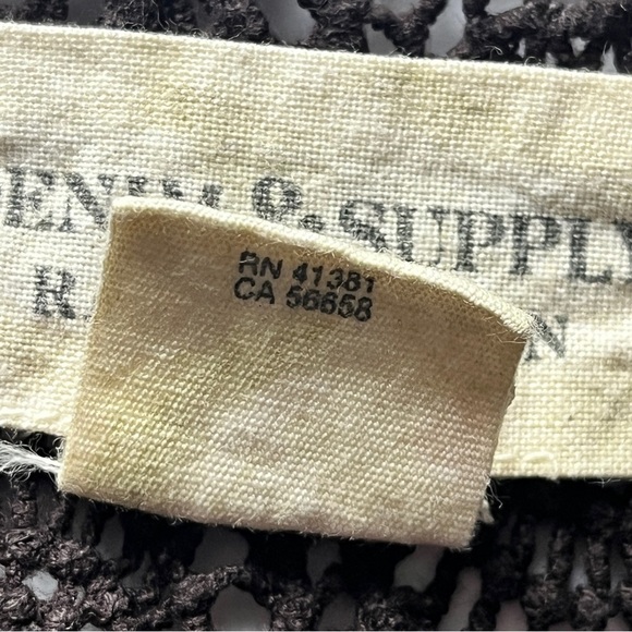 Denim & Supply Ralph Lauren Contrast Floral Lace Top Blouse Brown  Tan Sz M - Picture 10 of 13